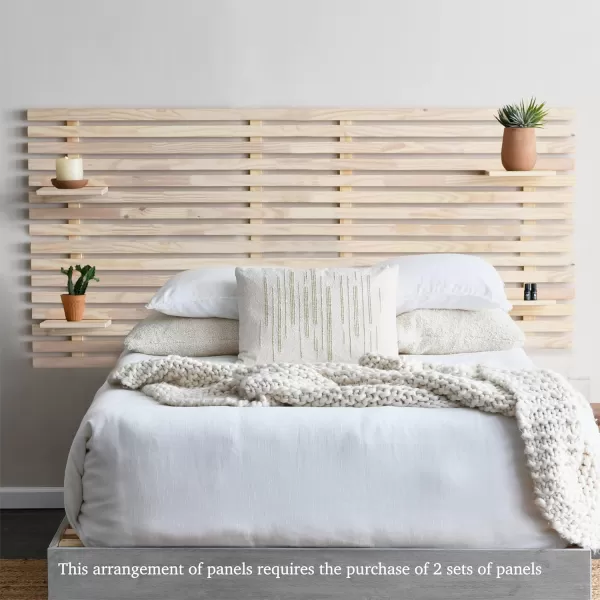 Creative CoOp Customizable Wood Set of 2 Panels Headboard 19quot L x 41quot W x 8quot H Light BrownLight Brown