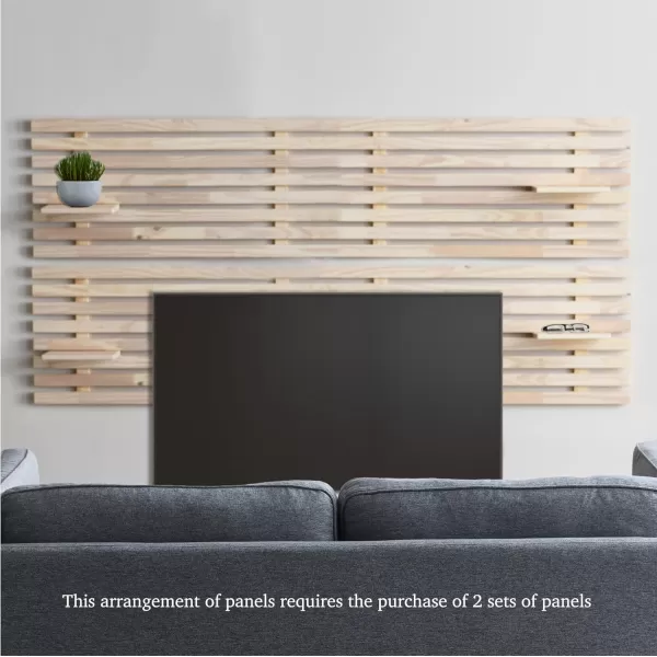 Creative CoOp Customizable Wood Set of 2 Panels Headboard 19quot L x 41quot W x 8quot H Light BrownLight Brown