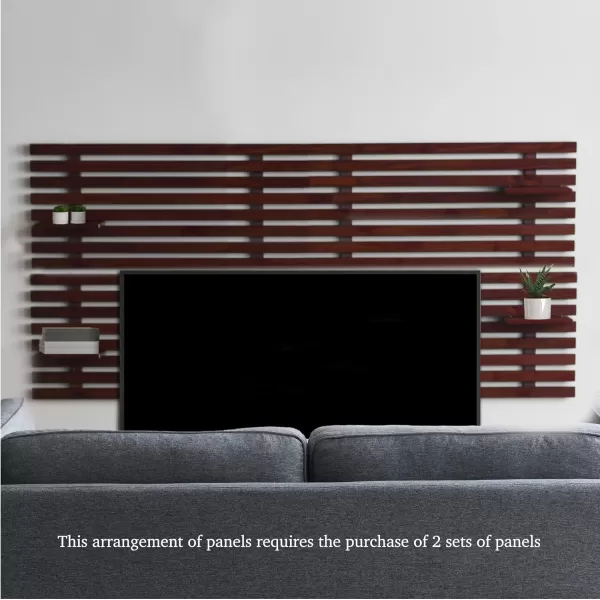 Creative CoOp Customizable Wood Set of 2 Panels Headboard 19quot L x 41quot W x 8quot H Light BrownWalnut Finish
