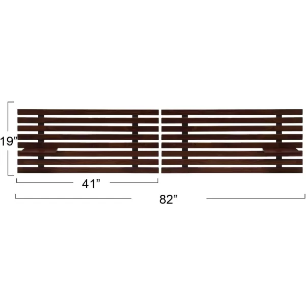 Creative CoOp Customizable Wood Set of 2 Panels Headboard 19quot L x 41quot W x 8quot H Light BrownWalnut Finish