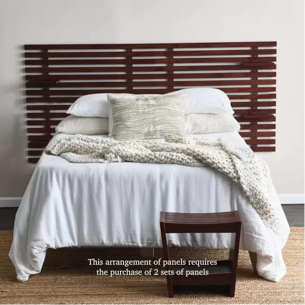 Creative CoOp Customizable Wood Set of 2 Panels Headboard 19quot L x 41quot W x 8quot H Light BrownWalnut Finish