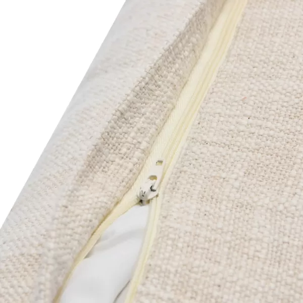 imageCreative CoOp Embroidered Cotton Lumbar Fringe Pillow Cream