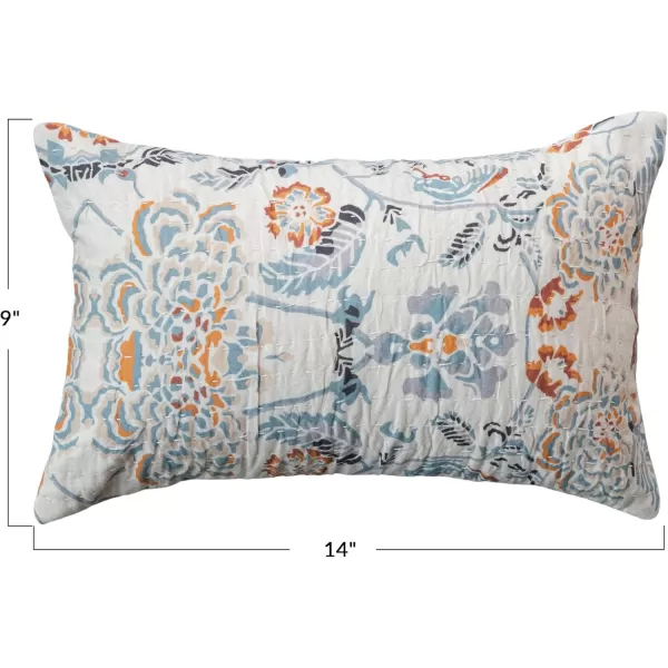 Creative CoOp Floral Cotton Lumbar Pillow Multicolor