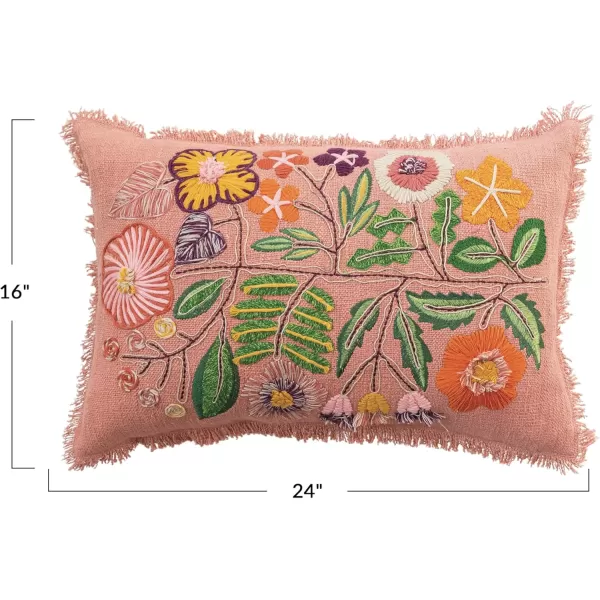 Creative CoOp Floral Whisper Lumbar Pillow Multicolor