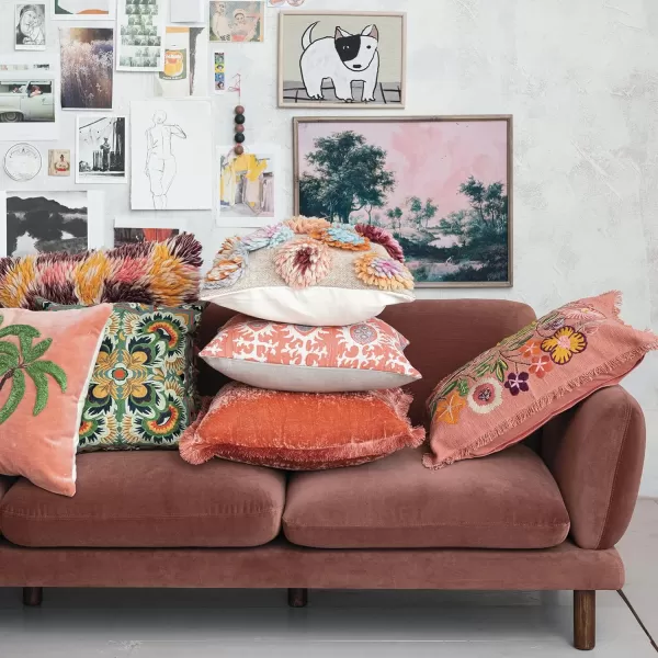Creative CoOp Floral Whisper Lumbar Pillow Multicolor