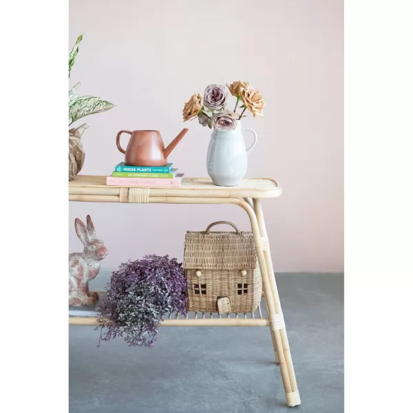 Creative CoOp HandWoven Rattan Shelf Console Table 44quot L x 18quot W x 30quot H Natural