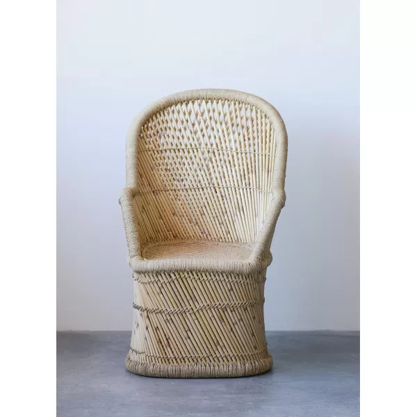 Creative CoOp Handwoven Bamboo ampamp Rope Chair Beige