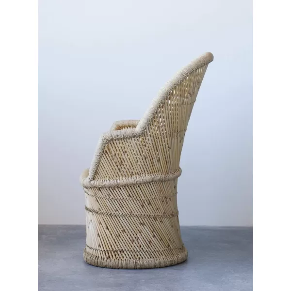 Creative CoOp Handwoven Bamboo ampamp Rope Chair Beige