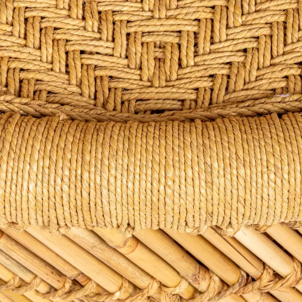 Creative CoOp Handwoven Bamboo ampamp Rope Chair Beige