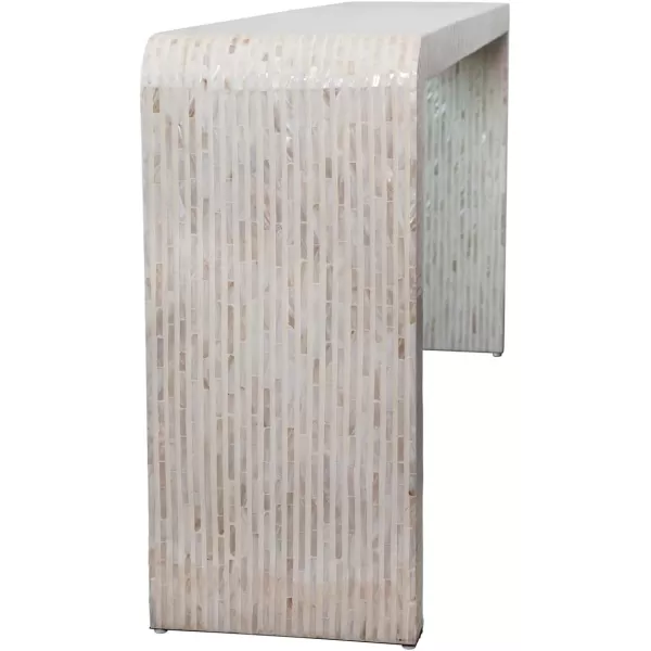 Creative CoOp MDF and Mother of Pearl Waterfall Console Table 60quot L x 14quot W x 31quot H White