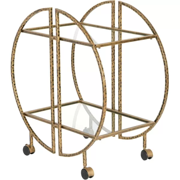 Creative CoOp Modern Hammered Brass Round Bar Cart