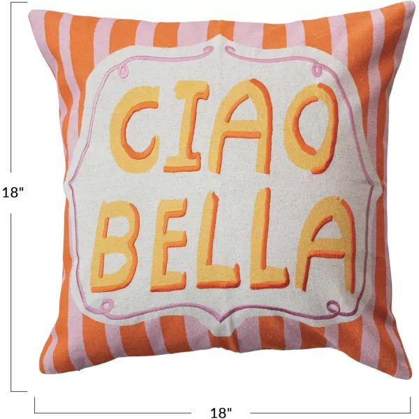 Creative CoOp Multicolor Ciao Bella Cotton and Linen Printed Pillow