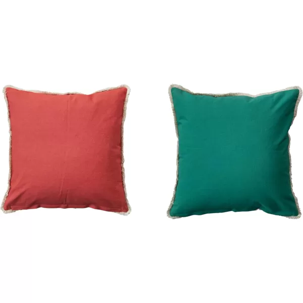 Creative CoOp Multicolor Enchanted Garden Embroidered Pillow Set Set of 2Square Pillow