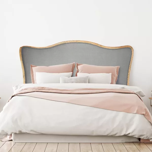 Creative CoOp Oak ampamp Linen King Size HeadboardGray