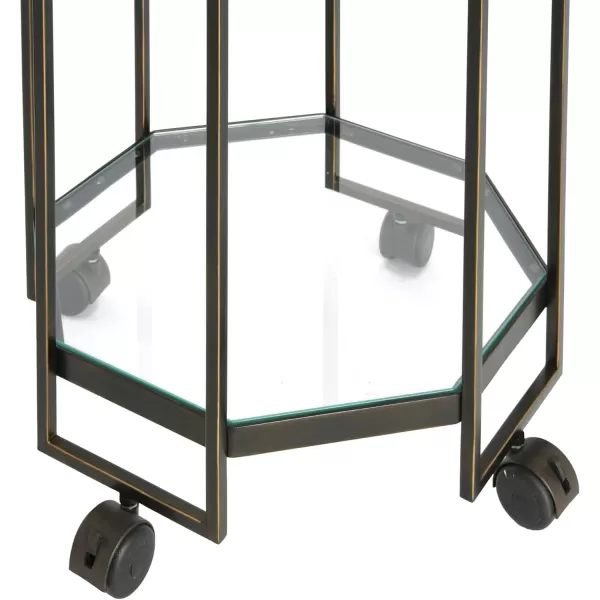 Creative CoOp Octagon Black Metal Bar cart