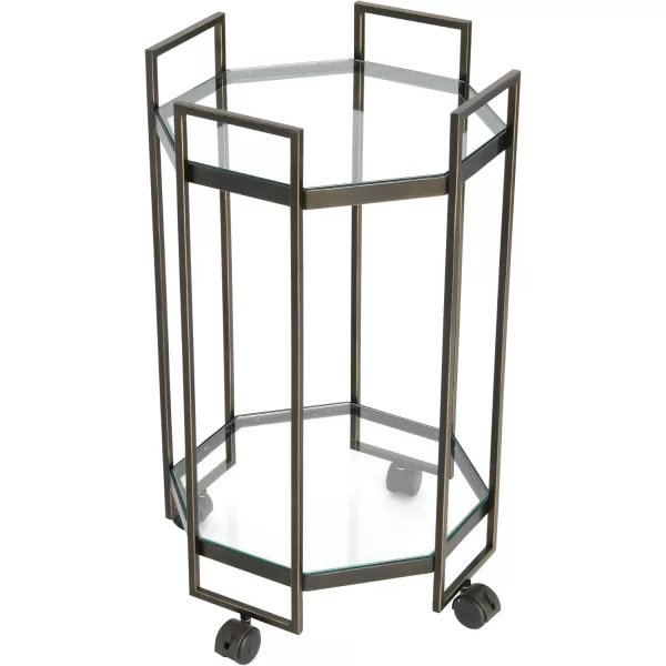 Creative CoOp Octagon Black Metal Bar cart