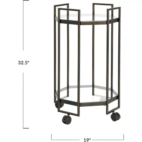 Creative CoOp Octagon Black Metal Bar cart