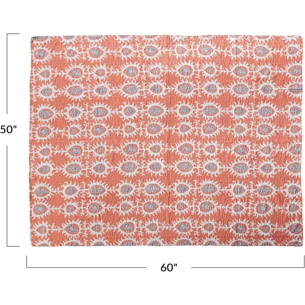 Creative CoOp Patterned Cotton Voile Pillow Multicolor OrangeGrey  Orange