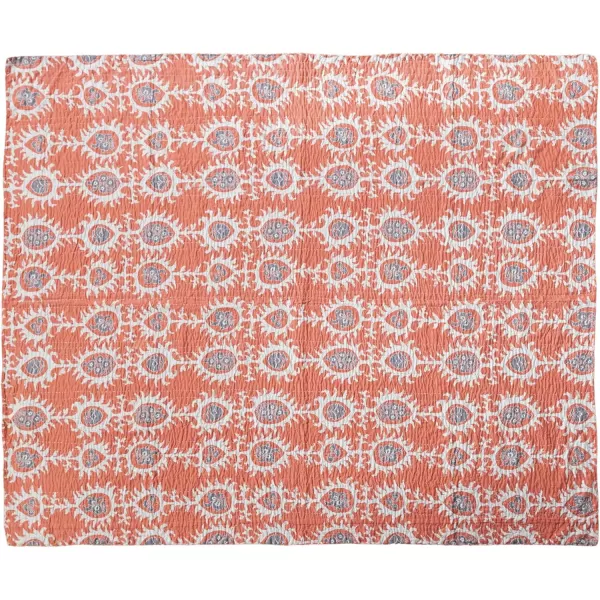 Creative CoOp Patterned Cotton Voile Pillow Multicolor OrangeGrey  Orange