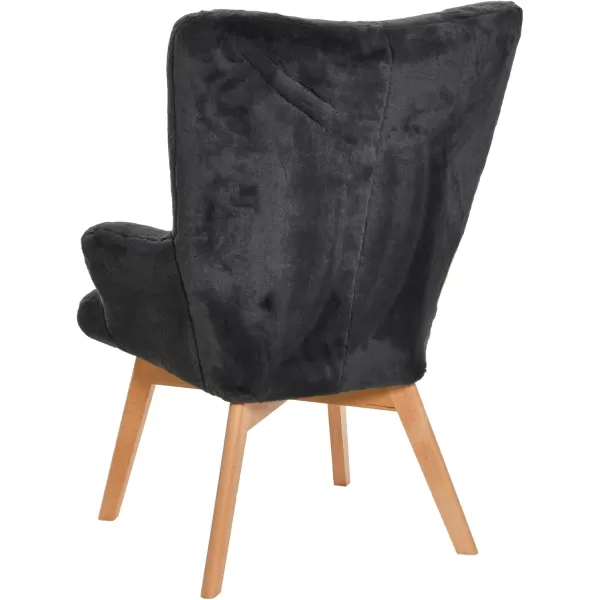 Creative CoOp Plush Wingback Chair WhiteDark Grey