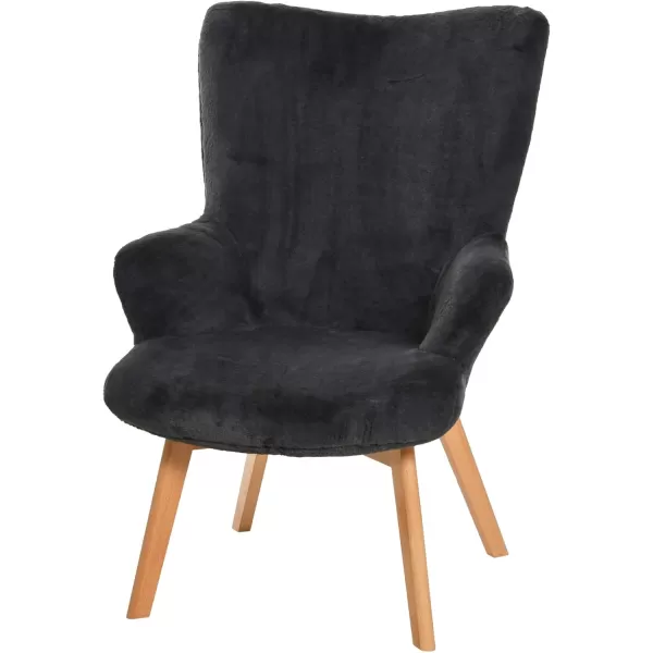 Creative CoOp Plush Wingback Chair WhiteDark Grey
