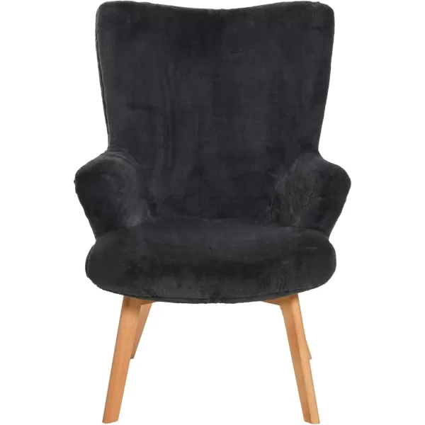Creative CoOp Plush Wingback Chair WhiteDark Grey