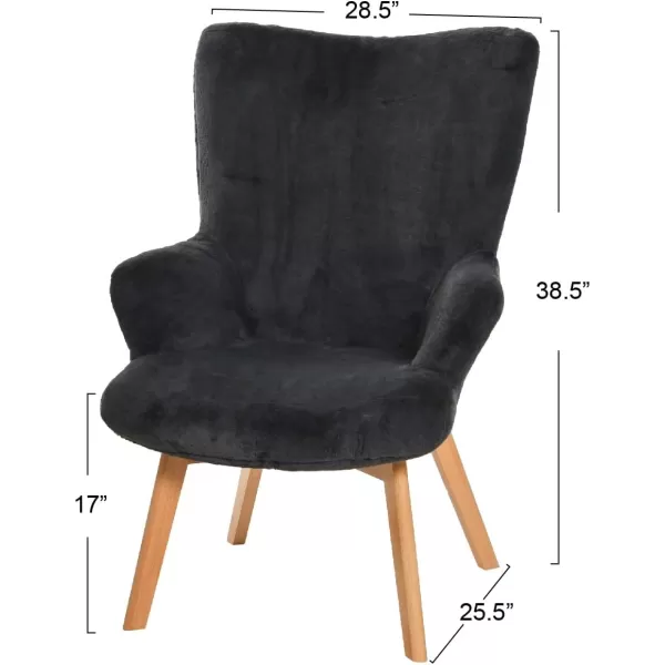 Creative CoOp Plush Wingback Chair WhiteDark Grey