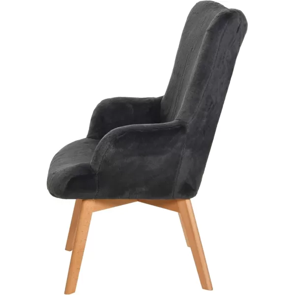 Creative CoOp Plush Wingback Chair WhiteDark Grey