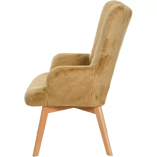 Creative CoOp Plush Wingback Chair WhiteLight Brown