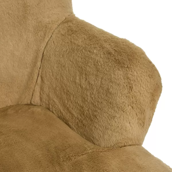 Creative CoOp Plush Wingback Chair WhiteLight Brown
