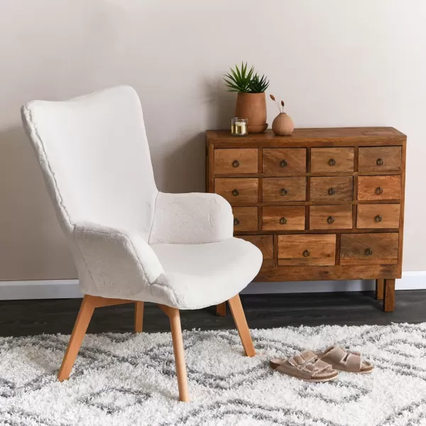 Creative CoOp Plush Wingback Chair WhiteWhite