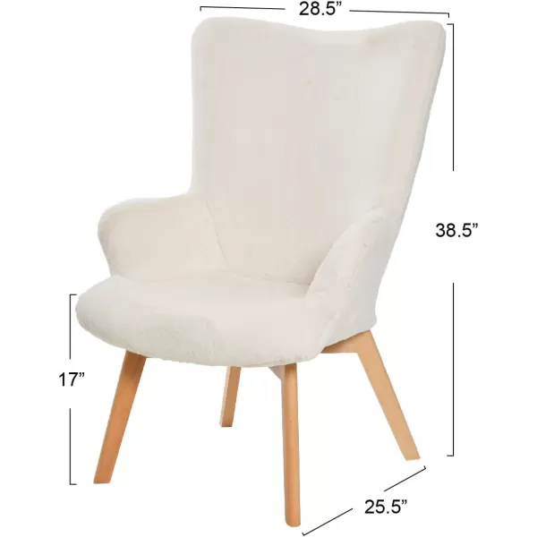 Creative CoOp Plush Wingback Chair WhiteWhite