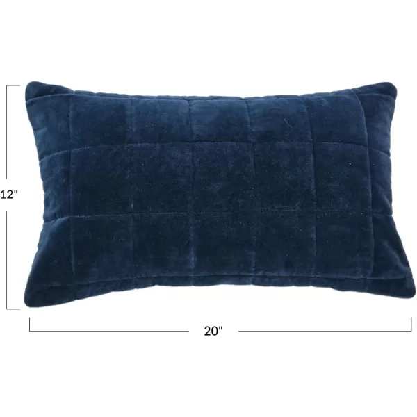 Creative CoOp Quilted Velvet Lumbar Pillow Cover 12quot x 20quot GreenBlue