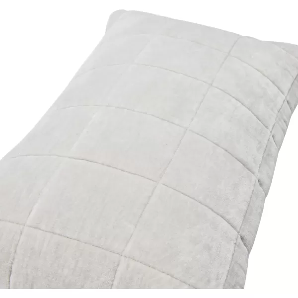 Creative CoOp Quilted Velvet Lumbar Pillow Cover 12quot x 20quot GreenGray