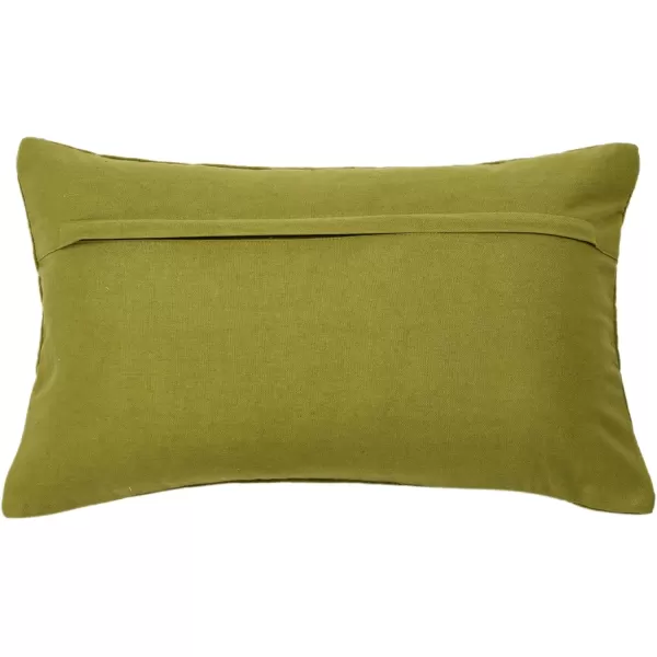 Creative CoOp Quilted Velvet Lumbar Pillow Cover 12quot x 20quot GreenGreen