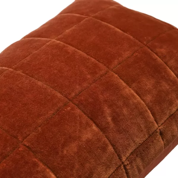 Creative CoOp Quilted Velvet Lumbar Pillow Cover 12quot x 20quot GreenRust