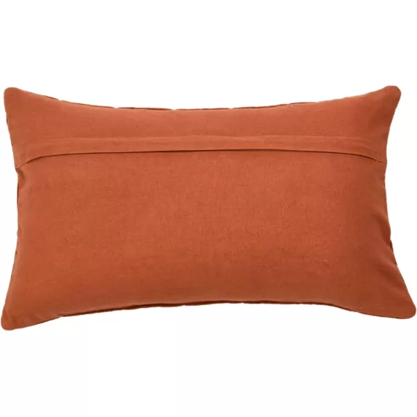 Creative CoOp Quilted Velvet Lumbar Pillow Cover 12quot x 20quot GreenRust