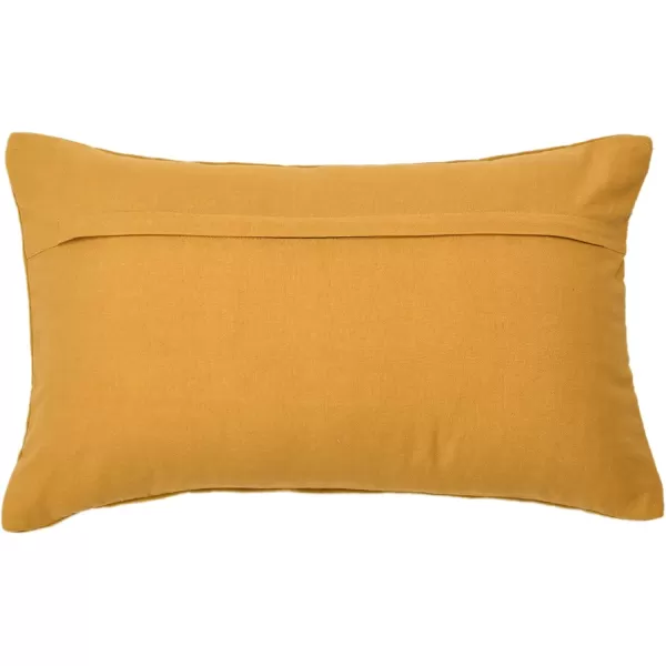 Creative CoOp Quilted Velvet Lumbar Pillow Cover 12quot x 20quot GreenYellow