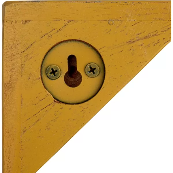 Creative CoOp Square Reclaimed Wood and Metal Wall Shelf Mustard