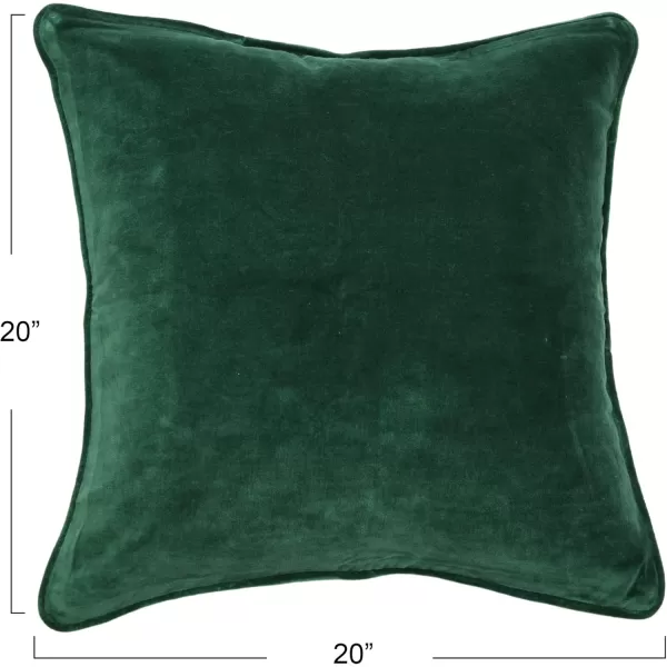 imageCreative CoOp Square Velvet Piping Green Pillow