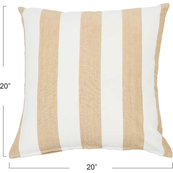 Creative CoOp Striped Cotton Grey Lumbar Pillow 20quot L x 12quot WBeige