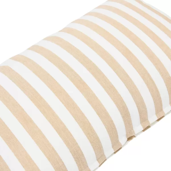 Creative CoOp Striped Cotton Grey Lumbar Pillow 20quot L x 12quot WBeige