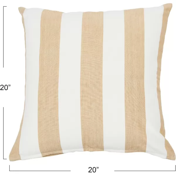 Creative CoOp Striped Cotton Grey Lumbar Pillow 20quot L x 12quot WBeige