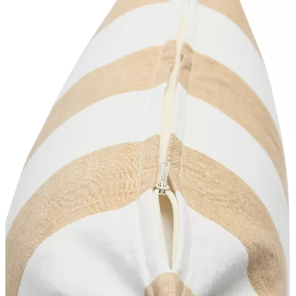 Creative CoOp Striped Cotton Grey Lumbar Pillow 20quot L x 12quot WBeige