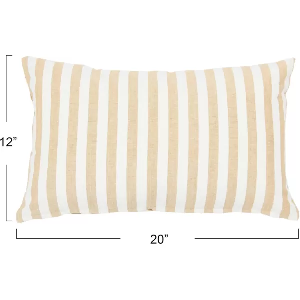 Creative CoOp Striped Cotton Grey Lumbar Pillow 20quot L x 12quot WBeige