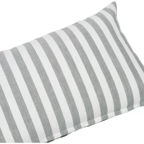 Creative CoOp Striped Cotton Grey Lumbar Pillow 20quot L x 12quot WGray