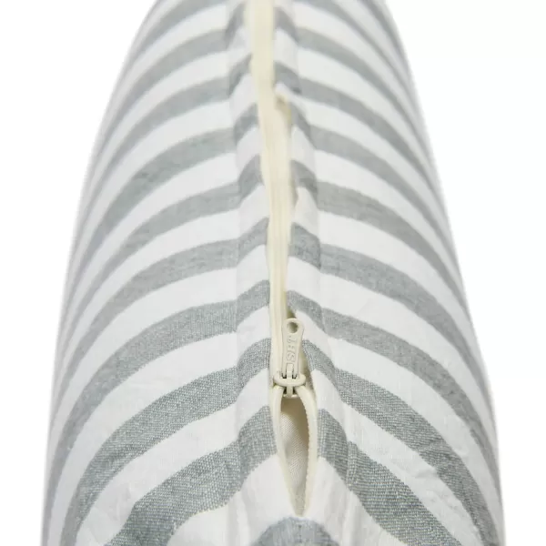 Creative CoOp Striped Cotton Grey Lumbar Pillow 20quot L x 12quot WGray