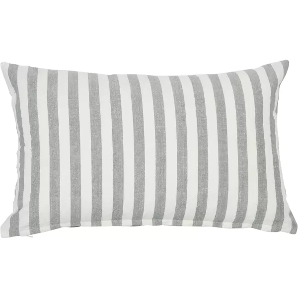 Creative CoOp Striped Cotton Grey Lumbar Pillow 20quot L x 12quot WGray
