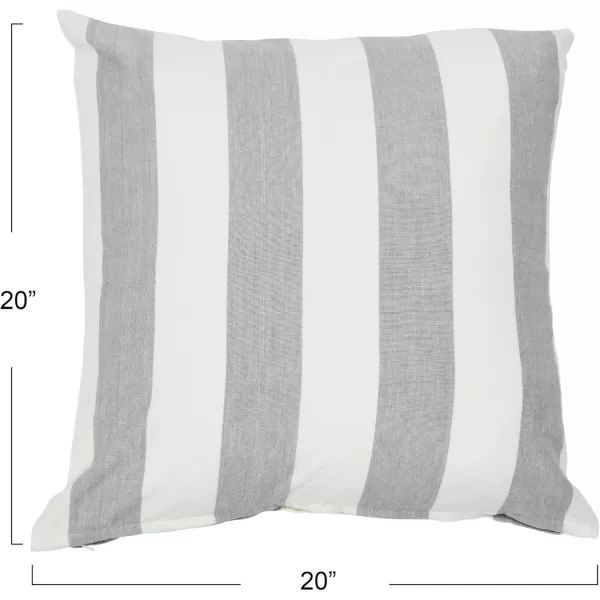 Creative CoOp Striped Cotton Grey Lumbar Pillow 20quot L x 12quot WGray