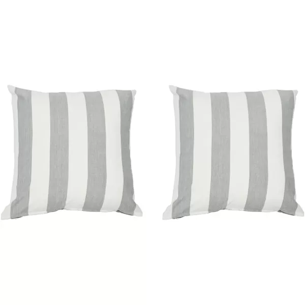 Creative CoOp Striped Cotton Grey Lumbar Pillow 20quot L x 12quot WGray